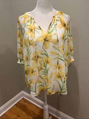 Joie Floral V Neck Blouse